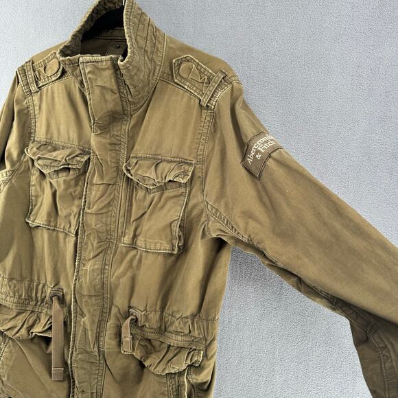 Abercrombie Fitch Military Jacket Womens L? No Size Tag Green Utility Full Zip - Picture 4 of 15